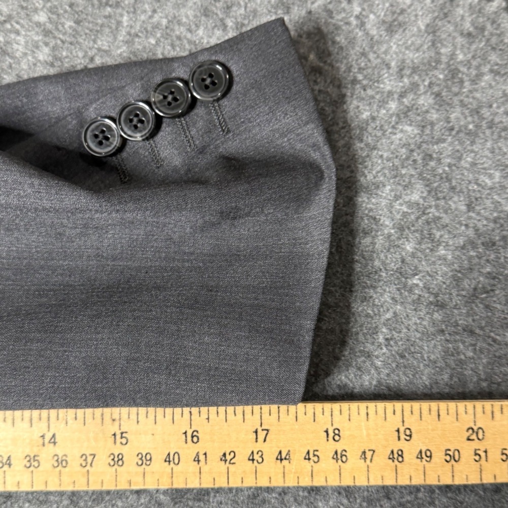 Mens Grey 100% Wool 2 Button Suit Set 42R W36 Made in USA 3510/2FP - Picture 9 of 16